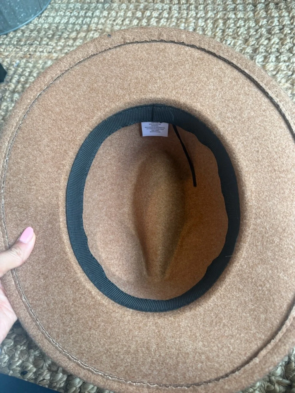 Classic Brown Wool hat with leather belt - Picture 3 of 4